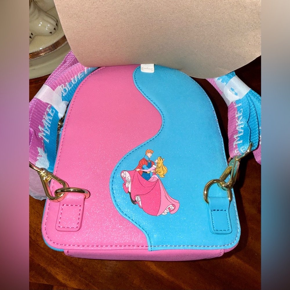 Loungefly Make it Pink Make it Blue Sleeping Beauty Convertible Mini Backpack - Picture 4 of 10